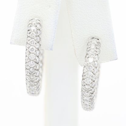 Picture of 18k White Gold Brilliant Diamond Hoop Earrings