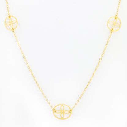 Picture of 14k Yellow Gold Round Filigree Stations Necklace
