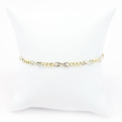 Picture of 14k Two Tone Gold Infinity Link Chain Bracelet