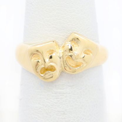 Picture of 14k Yellow Gold Drama Mask Ring