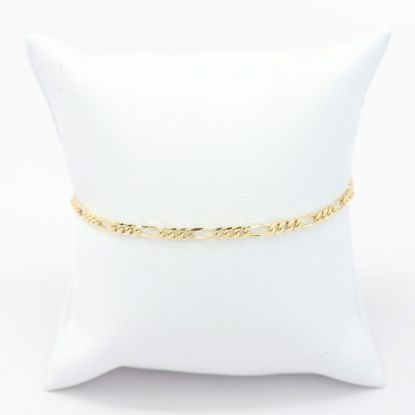 Picture of 14k Yellow Gold Figaro Link Chain Bracelet