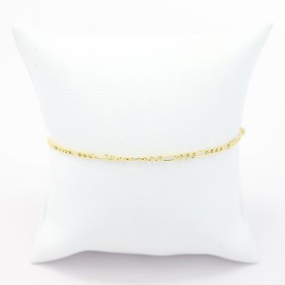 Picture of 18k Yellow Gold Thin Figaro Link Bracelet