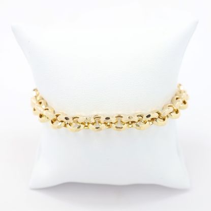 Picture of 14k Yellow Gold Rolo Link Chain Bracelet