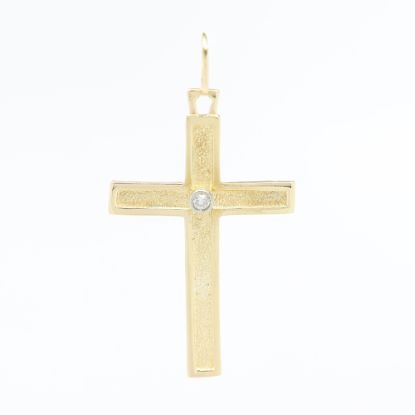 Picture of 14k Yellow Gold Diamond Cross Pendant