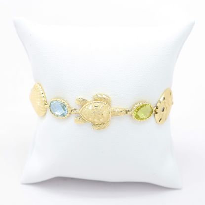 Picture of 14k Yellow Gold Topaz & Citrine Sea Life Bracelet