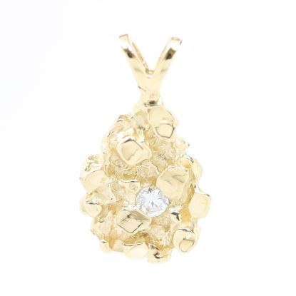 Picture of 14k Yellow Gold Diamond Nugget Pendant
