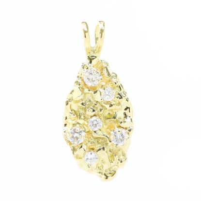 Picture of 18k Yellow Gold Diamond Nugget Pendant