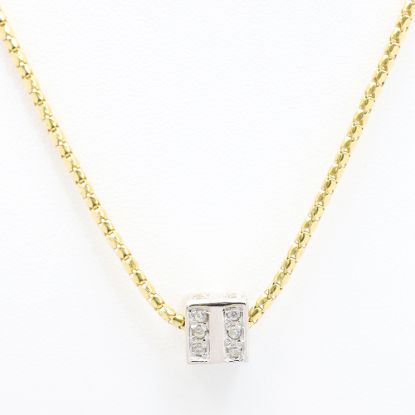 Picture of 18k Two Tone Gold Pavé Set Diamond Cube Pendant
