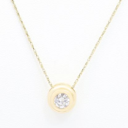 Picture of 14k Yellow Gold Bezel Set Diamond Solitaire Pendant