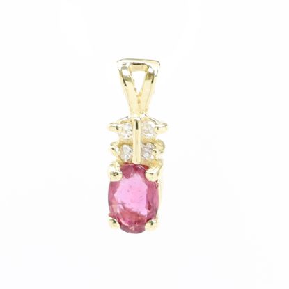Picture of 14k Yellow Gold Pink Sapphire & Diamond Pendant