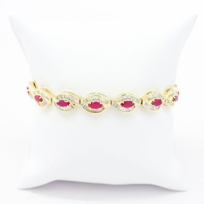 Picture of 14k Yellow Gold Lab Grown Ruby & Diamond Bracelet