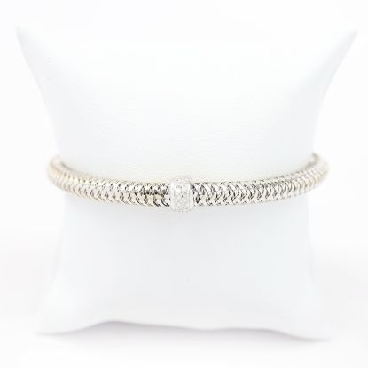 Picture of 18k White Gold Diamond Flexible Snake Bracelet
