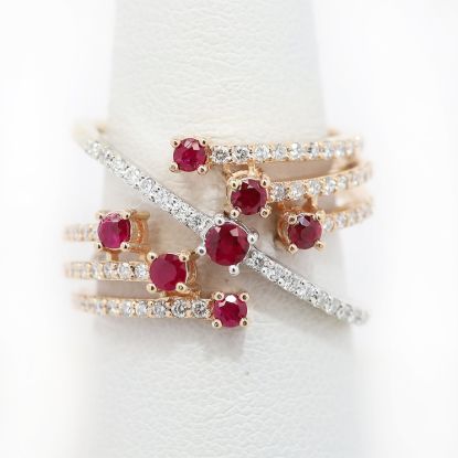 Picture of 14k Two Tone Gold Diamond & Ruby Ring