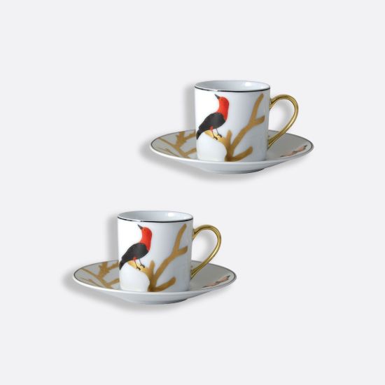 Picture of New Set of 2 Espresso Cups & Saucers 3 oz