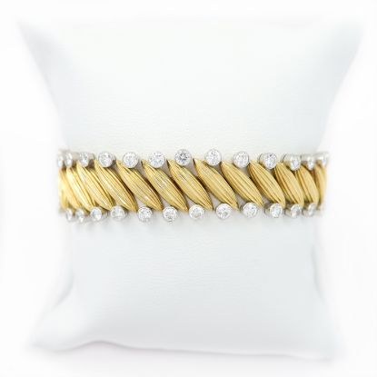 Picture of Vintage Van Cleef & Arpels 18k Yellow Gold & Platinum Diamond Bracelet