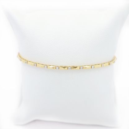 Picture of 14k Yellow Gold Diamond Flexible Bangle Bracelet