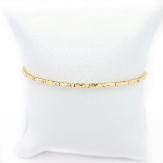 Picture of 14k Yellow Gold Diamond Flexible Bangle Bracelet