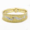 Picture of 18k Two Tone Gold Diamond Flexible Bangle Bracelet