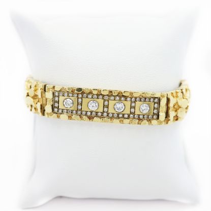 Picture of 14k Yellow Gold Diamond Nugget Bracelet