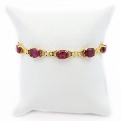 Picture of 14k Yellow Gold Rhodolite Garnet Bracelet
