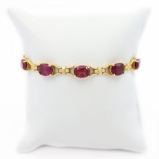 Picture of 14k Yellow Gold Rhodolite Garnet Bracelet