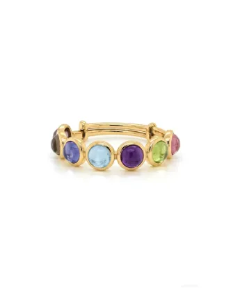 Picture of 18k Yellow Gold Multicolor Gemstone Adjustable Ring