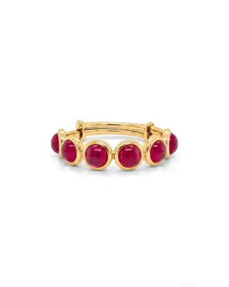 Picture of 18k Yellow Gold Round Ruby Adjustable Ring