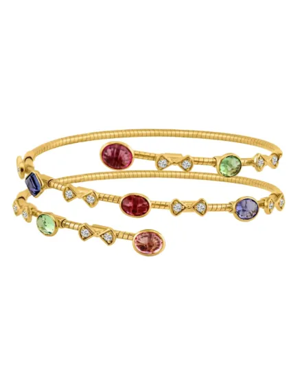 Picture of 18k Yellow Gold Multicolor Gemstone Bracelet