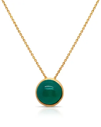 Picture of 18k Yellow Gold Round Emerald Pendant