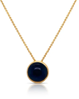 Picture of 18k Yellow Gold Round Sapphire Pendant