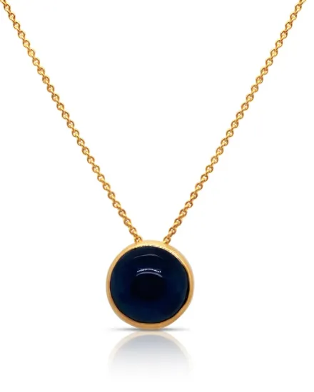 Picture of 18k Yellow Gold Round Sapphire Pendant