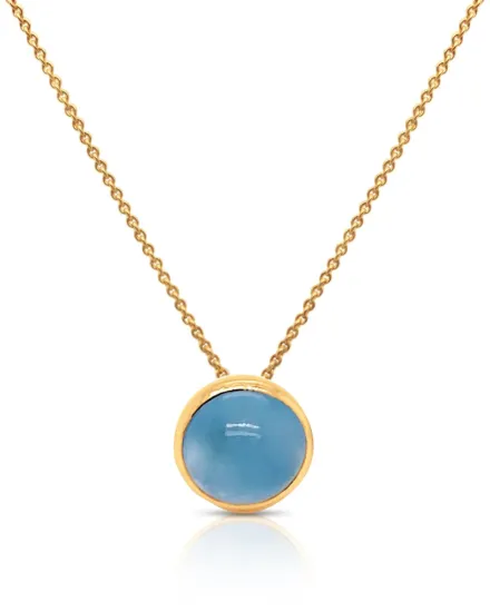 Picture of 18k Yellow Gold Round Aquamarine Pendant
