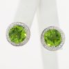 Picture of 18k White Gold Round Peridot & Diamond Halo Stud Earrings