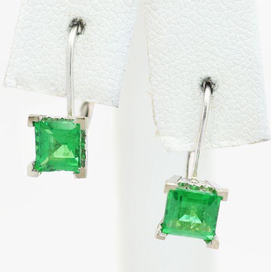 Picture of 14k White Gold Tsavorite Garnet Earrings