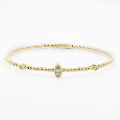 Picture of 14k Yellow Gold Diamond Flexible Bangle Bracelet