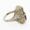 Picture of Vintage 14k White Gold Filigree Aquamarine, Amethyst, & Diamond Ring