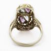 Picture of Vintage 14k White Gold Filigree Aquamarine, Amethyst, & Diamond Ring
