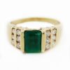 Picture of 14k Yellow Gold Emerald & Diamond Ring