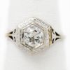 Picture of Vintage 14k White Gold Old European Cut Diamond Ring