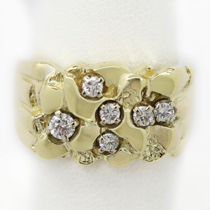 Picture of 14k Yellow Gold Diamond Nugget Ring