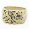 Picture of 14k Yellow Gold Diamond Nugget Ring