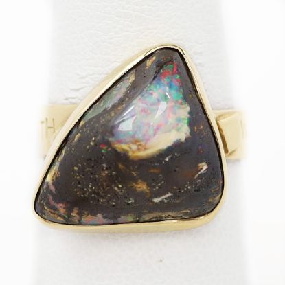 Picture of 14k Yellow Gold Boulder Opal Ring
