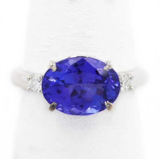 Picture of 14k White Gold Tanzanite & Diamond Ring