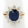 Picture of 14k Yellow Gold Oval Sapphire & Diamond Halo Ring