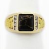 Picture of 14k Yellow Gold Black Gold in Quartz, Nugget & Diamond Ring