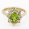Picture of 14k Yellow Gold Oval Peridot & Diamond Halo Ring