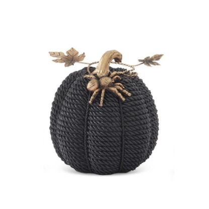 Picture of Tall Resin 'Rope' Pumpkin with Golden Spider