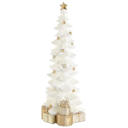 Picture of White & Gold Glittered Christmas Tree, Large