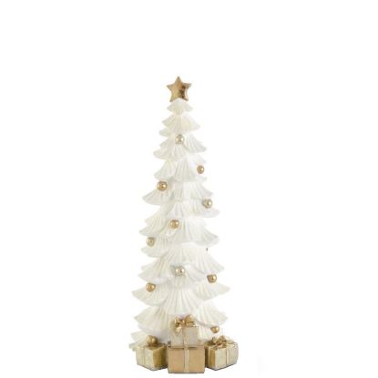 Picture of White & Gold Glittered Christmas Tree, Small