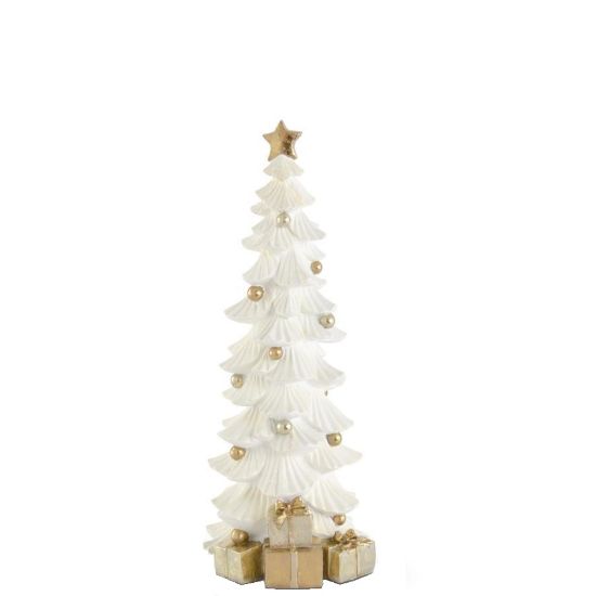 Picture of White & Gold Glittered Christmas Tree, Small